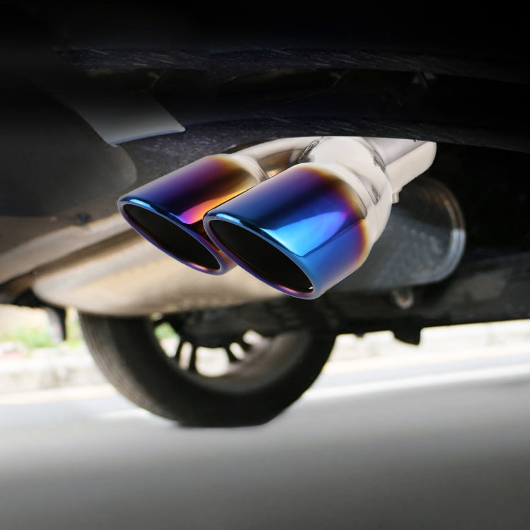 Universal Car Styling Stainless Steel Straight Exhaust Tail Muffler Tip Pipe, Inside Diameter: 6cm (Blue) - Exhaust Pipes by PMC TechLife | Online Shopping South Africa | PMC TechLife | Buy Now Pay Later Mobicred