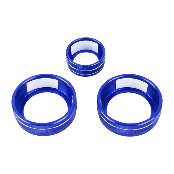 3 PCS Car Metal Air Conditioner Knob Case for Honda CR-V 2017-2021 (Blue)