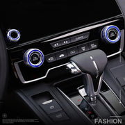 3 PCS Car Metal Air Conditioner Knob Case for Honda CR-V 2017-2021 (Blue)