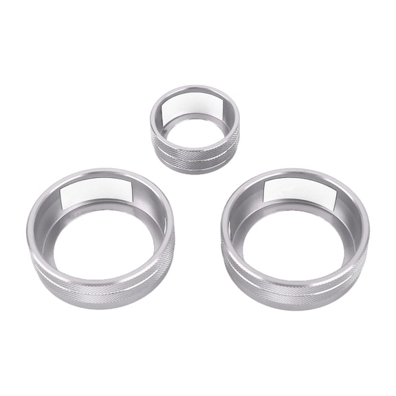 3 PCS Car Metal Air Conditioner Knob Case for Honda CR-V 2017-2021 (Silver)