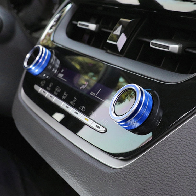 2 PCS Car Metal Air Conditioner Knob Case for Toyota Corolla / Levin / Allion / Yaris 2019-2021 (Blue) - free shipping - PMC TechLife - Order now!