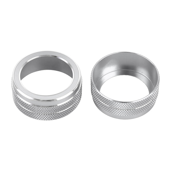 2 PCS Car Metal Air Conditioner Knob Case for Toyota Corolla / Levin / Allion / Yaris 2019-2021 (Silver)
