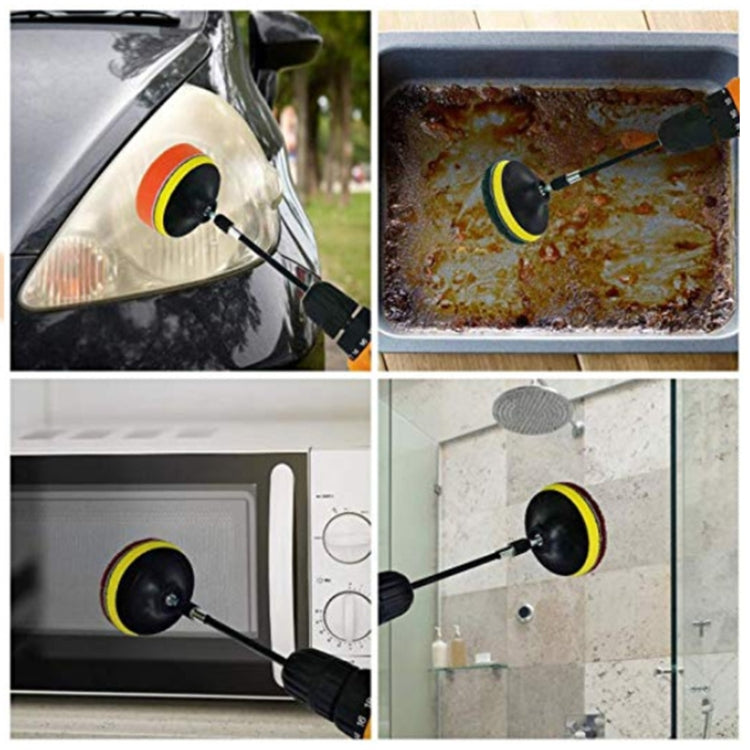13 in 1 4 inch Sponge Scouring Pad Floor Wall Window Glass Cleaning Descaling Electric Drill Brush Head Set - Sponges, Cloths & Brushes by PMC TechLife | Online Shopping South Africa | PMC TechLife | Buy Now Pay Later Mobicred
