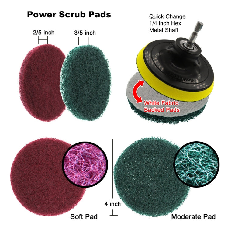 15 in 1 Floor Wall Window Glass Cleaning Descaling Electric Drill Brush Head Set, Random Color Delivery - Sponges, Cloths & Brushes by PMC TechLife | Online Shopping South Africa | PMC TechLife | Buy Now Pay Later Mobicred