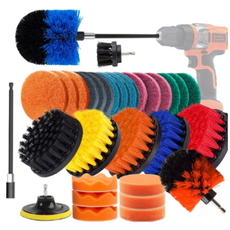 31 in 1 Floor Wall Window Glass Cleaning Descaling Electric Drill Brush Head Set - Sponges, Cloths & Brushes by PMC TechLife | Online Shopping South Africa | PMC TechLife | Buy Now Pay Later Mobicred