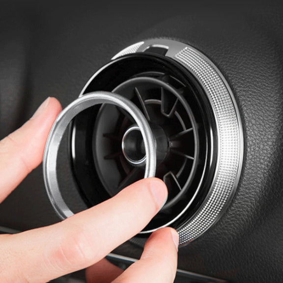 4 PCS / Set Air Conditioning Vent Metal Decorative Ring for Audi A1(Silver)