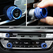 3 PCS / Set Air Conditioning Knob Metal Decorative Ring for BMW X3 / X4 / 5 Series / 7 Series / 6 Series GT (Blue)