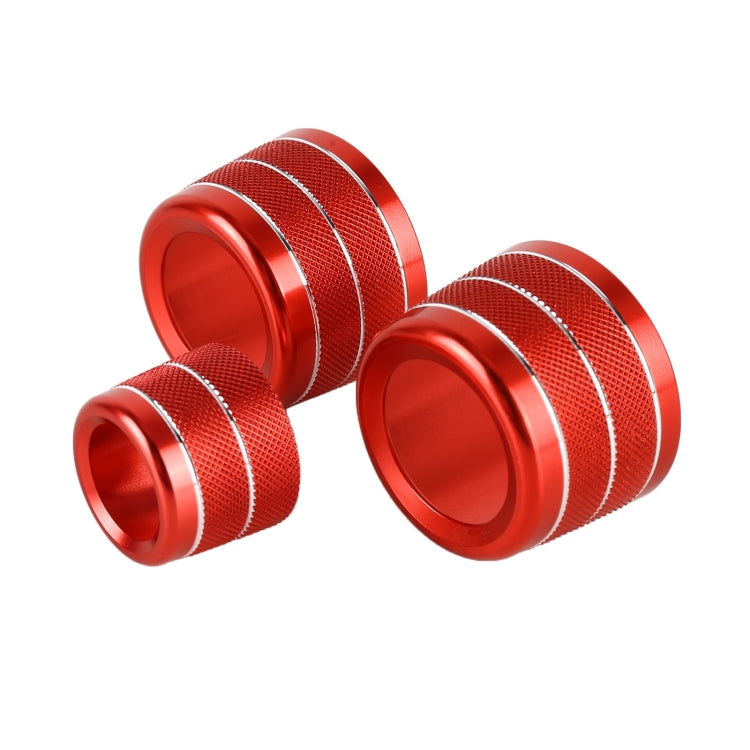 3 PCS / Set Air Conditioning Knob Metal Decorative Ring for BMW X3 / X4 / 5 Series / 7 Series / 6 Series GT (Red)