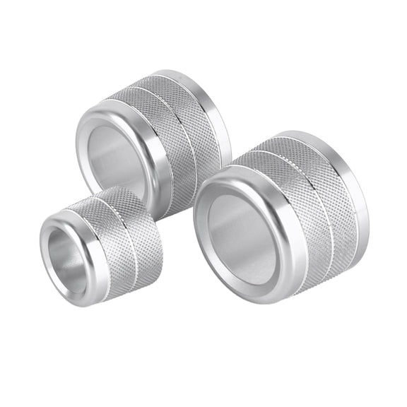 3 PCS / Set Air Conditioning Knob Metal Decorative Ring for BMW X3 / X4 / 5 Series / 7 Series / 6 Series GT (Silver)