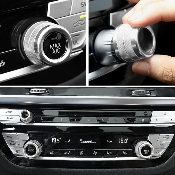 3 PCS / Set Air Conditioning Knob Metal Decorative Ring for BMW X3 / X4 / 5 Series / 7 Series / 6 Series GT (Silver)