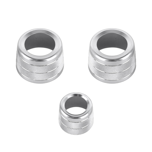 3 PCS / Set Air Conditioning Knob Metal Decorative Ring for BMW X3 / X4 / 5 Series / 7 Series / 6 Series GT (Silver)
