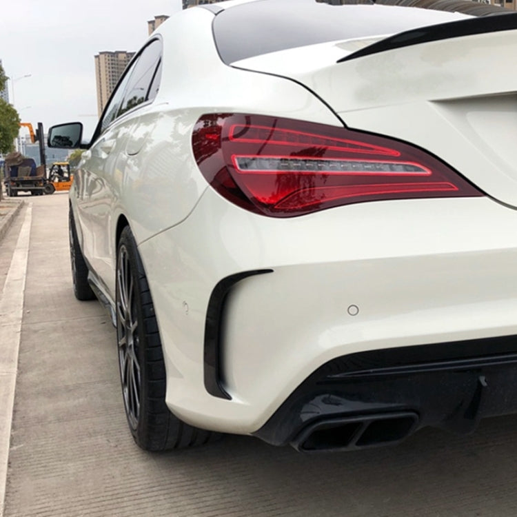 Car Rear Bumper Wind Knife Blade Decoration Sticker for Mercedes-Benz CLA200/220/250/260 (Carbon Fiber Black)