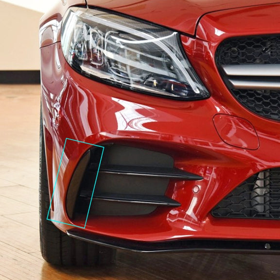 Car Front Wind Knife Decoration Sticker Strip for Mercedes-Benz C Class C180L/C260L/C300L (Carbon Fiber Black)