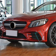 Car Front Wind Knife Decoration Sticker Strip for Mercedes-Benz C Class C180L/C260L/C300L (Black)