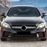 Car Front Wind Knife Decoration Sticker Strip for Mercedes-Benz C Class C180L/C260L/C300L (Black)