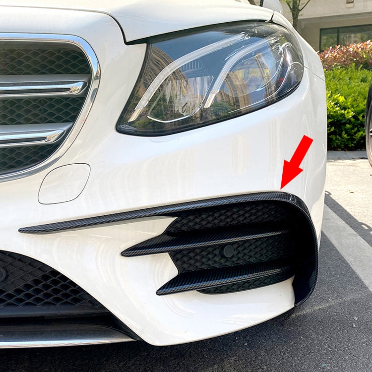 Car Front Wind Knife Decoration Sticker Strip for Mercedes-Benz E Class W213 2016-2020/E200/E260/E300 (Carbon Fiber Black)