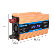 Carmaer Modified Sine Wave 12V to 220V 500W Car Multi-function Double Digital Display Inverter Household Power Converter