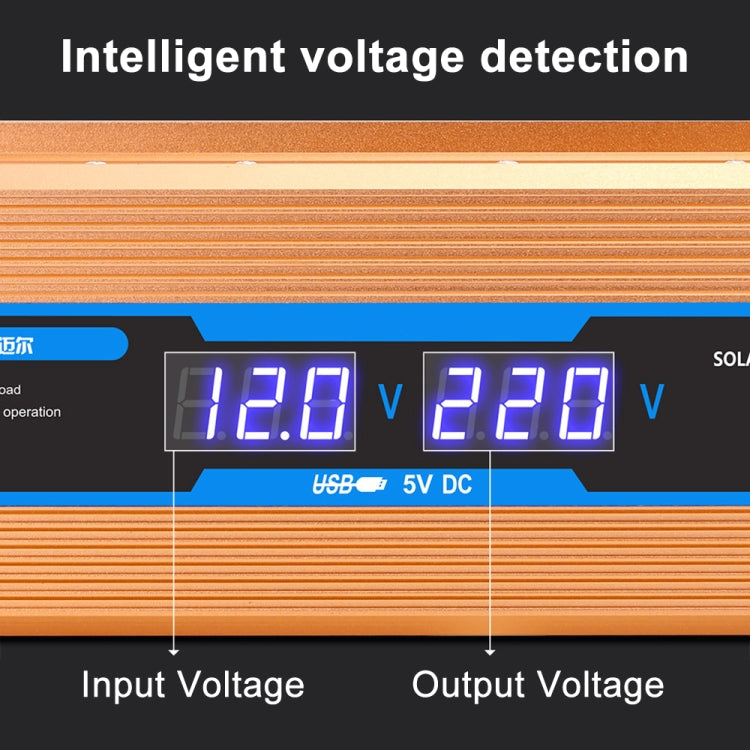 Carmaer Modified Sine Wave 48V to 220V 1200W Car Multi-function Double Digital Display Inverter Household Power Converter
