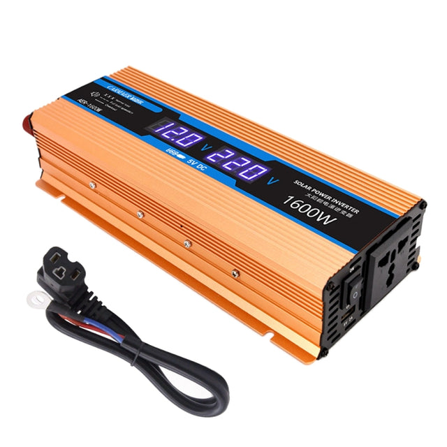 Carmaer Modified Sine Wave 48V to 220V 1600W Car Multi-function Double Digital Display Inverter Household Power Converter