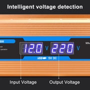 Carmaer Modified Sine Wave 48V to 220V 2200W Car Multi-function Double Digital Display Inverter Household Power Converter