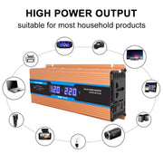 Carmaer Modified Sine Wave 48V to 220V 2200W Car Multi-function Double Digital Display Inverter Household Power Converter