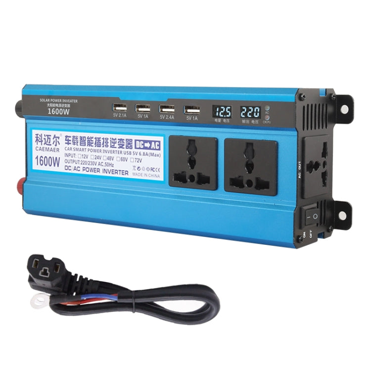 Carmaer 48V to 220V 1600W Three Socket Car Double Digital Display Inverter Household Power Converter - free shipping - PMC TechLife - Order now!