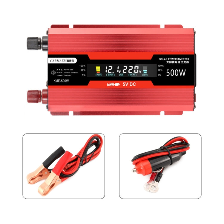 Carmaer US Plug 12V to 110V 500W Car LCD Display Inverter Household Power Converter - Modified Square Wave by PMC TechLife | Online Shopping South Africa | PMC TechLife | Buy Now Pay Later Mobicred