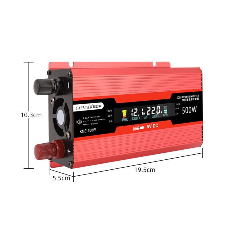 Carmaer US Plug 12V to 110V 500W Car LCD Display Inverter Household Power Converter - Modified Square Wave by PMC TechLife | Online Shopping South Africa | PMC TechLife | Buy Now Pay Later Mobicred