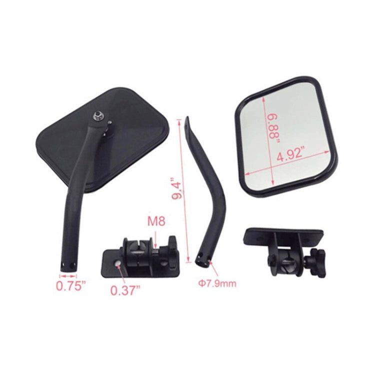 SF-JP-003 Pair  Car Side Door Rearview Mirror Adjustable Shape Angle Lens Blind Spot Exterior Mirror for Jeep Wrangler - Convex Mirror & Accessories by PMC TechLife | Online Shopping South Africa | PMC TechLife | Buy Now Pay Later Mobicred