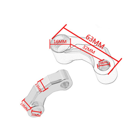 SF-YSZ-2 Mirror Code Motorcycle Modification Aluminum Alloy CNC Rearview Extension Bracket Set (Silver)