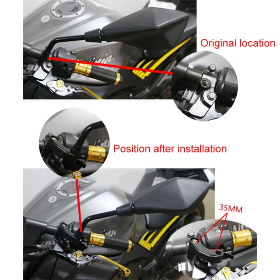SF-YSZ-2 Mirror Code Motorcycle Modification Aluminum Alloy CNC Rearview Extension Bracket Set (Silver)