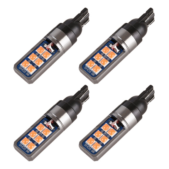 4 PCS T10 DC12V / 4W Car Clearance Light 12LEDs SMD-3030 Lamp Beads (Pink Light)