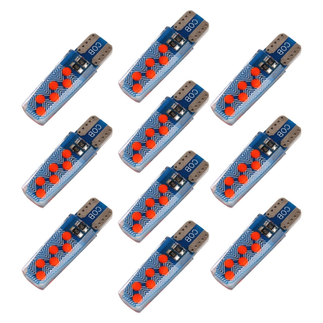 10 PCS T10 DC12V / 1.2W Car Clearance Light 12LEDs COB Lamp Beads (Red Light)