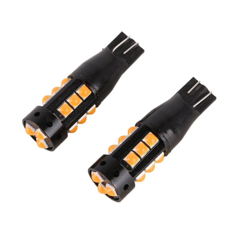 2 PCS T10 DC12V / 6.5W Car Clearance Light 15LEDs SMD-3030 Lamp Beads (Yellow Light) - Clearance Lights by PMC TechLife | Online Shopping South Africa | PMC TechLife | Buy Now Pay Later Mobicred