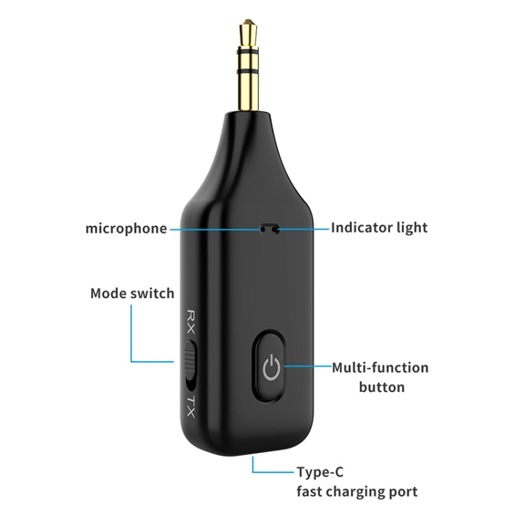 A60 3 in 1 Car Bluetooth Receiver Transmitter 3.5AUX Hands-free Call - Bluetooth Car Kits by PMC TechLife | Online Shopping South Africa | PMC TechLife | Buy Now Pay Later Mobicred