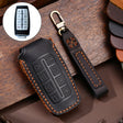 Hallmo Car Cowhide Leather Key Protective Cover Key Case for Hyundai Rohens Genesis 8-button(Black) - Car Key Cases by Hallmo | Online Shopping South Africa | PMC TechLife | Buy Now Pay Later Mobicred