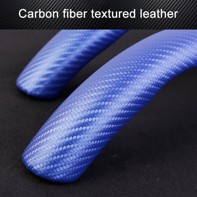Car Universal Carbon Fiber Texture Leather Steering Wheel Cover (Black)