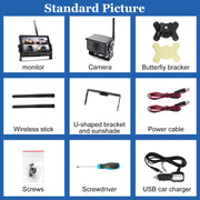PZ710-W 7 inch Car Digital Wireless Rear-view Split-screen Monitor Single Record