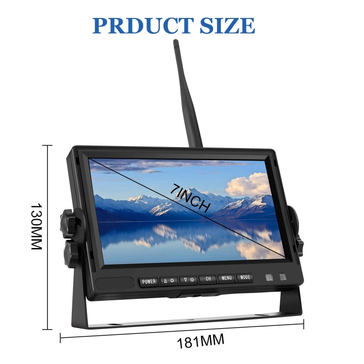 7 inch Car Digital Wireless Rear-view Split-screen Monitor Four Record - Rearview Monitors by PMC TechLife | Online Shopping South Africa | PMC TechLife | Buy Now Pay Later Mobicred