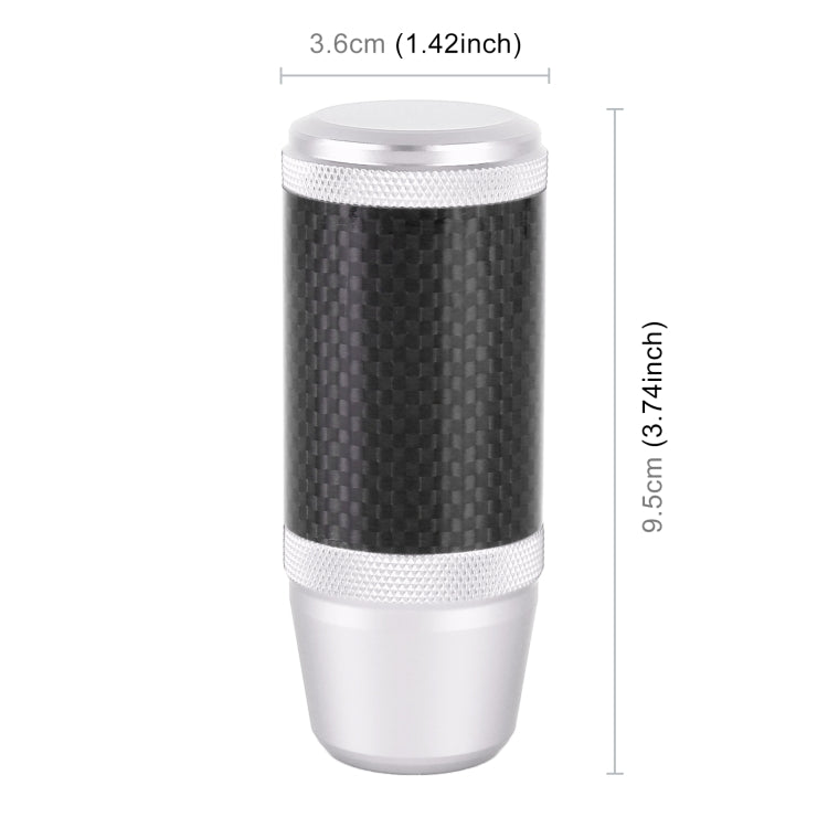 Universal Car Carbon Fiber Metal Gear Shift Knob (Silver)