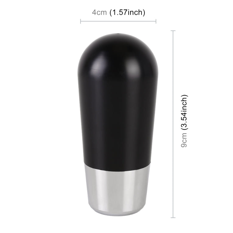 Universal Car Small Ellipsoid Resin + Carbon Fiber Metal Gear Shift Knob (Black)