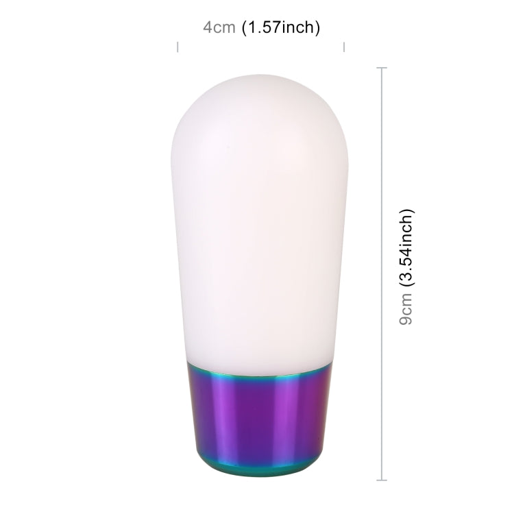Universal Car Small Ellipsoid Resin + Carbon Fiber Metal Gear Shift Knob (White) - Shift Knob by PMC TechLife | Online Shopping South Africa | PMC TechLife | Buy Now Pay Later Mobicred