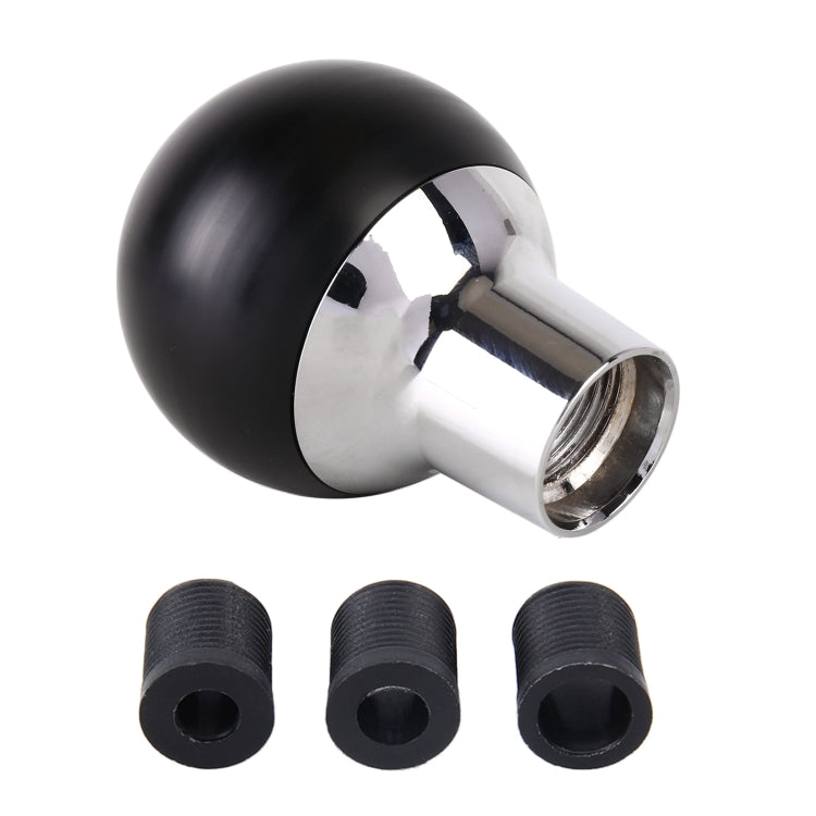 Universal Car Small Round Ball Resin + Carbon Fiber Metal Gear Shift Knob (Black)