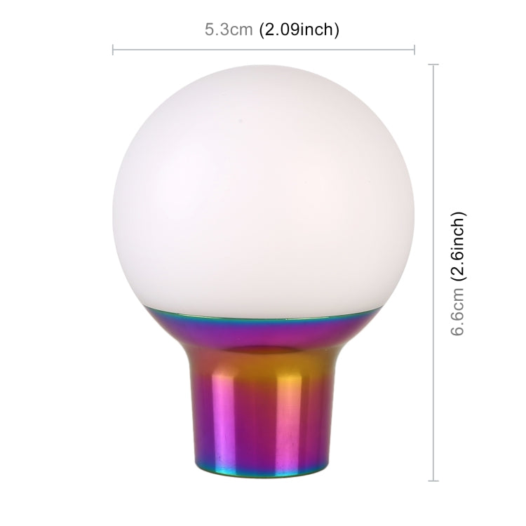 Universal Car Small Round Ball Resin + Carbon Fiber Metal Gear Shift Knob (White) - Shift Knob by PMC TechLife | Online Shopping South Africa | PMC TechLife | Buy Now Pay Later Mobicred
