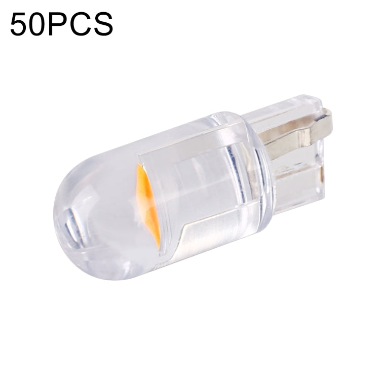 50 PCS T10 DC12V / 0.3W Car Clearance Light COB Lamp Beads(Yellow Light) - Clearance Lights by PMC TechLife | Online Shopping South Africa | PMC TechLife | Buy Now Pay Later Mobicred