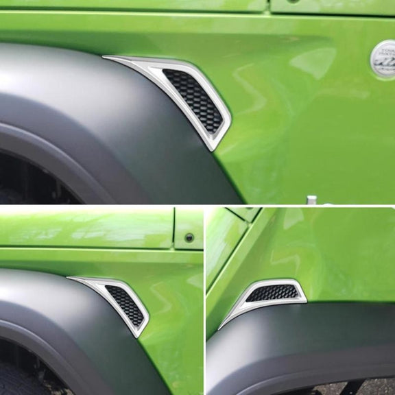 Car Fender Side Air Outlet Decorative Panel for Jeep Wrangler JL 2018-2020 (Red)