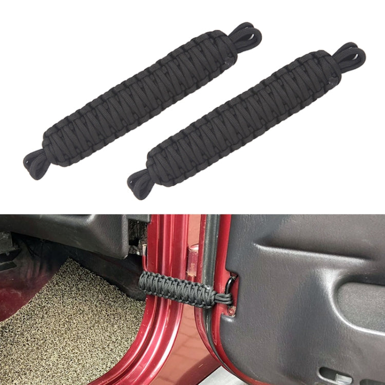 Pair Car Door Limit Braided Rope Strap for Jeep Wrangler (Black) - Other Tools by PMC TechLife | Online Shopping South Africa | PMC TechLife | Buy Now Pay Later Mobicred