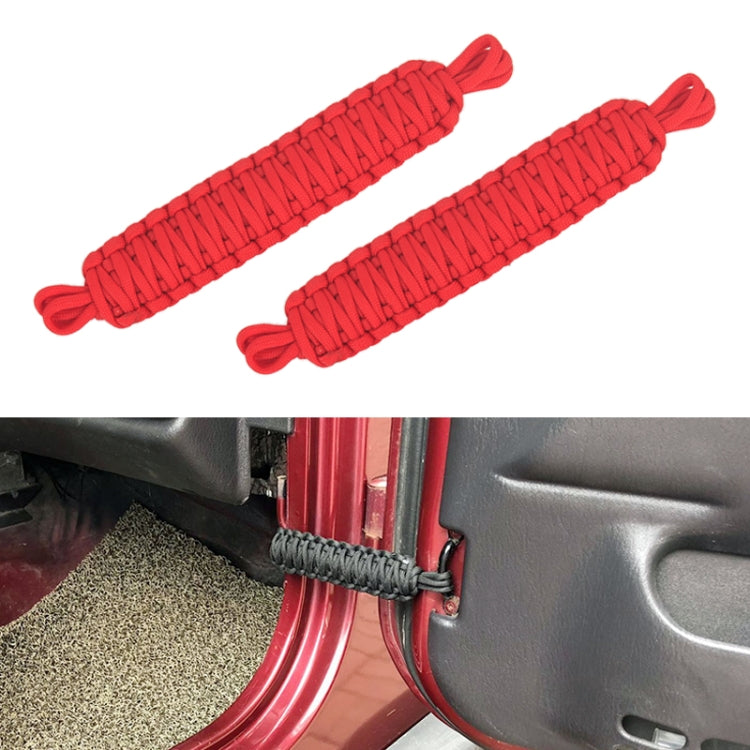 Pair Car Door Limit Braided Rope Strap for Jeep Wrangler (Red) - Other Tools by PMC TechLife | Online Shopping South Africa | PMC TechLife | Buy Now Pay Later Mobicred