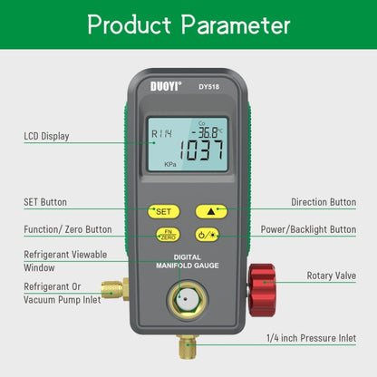 DUOYI DY518 Car Air Conditioning Repair Electronic Refrigerant Meter Air Conditioning Fluoride Meter - free shipping - PMC Jewellery - Order now!