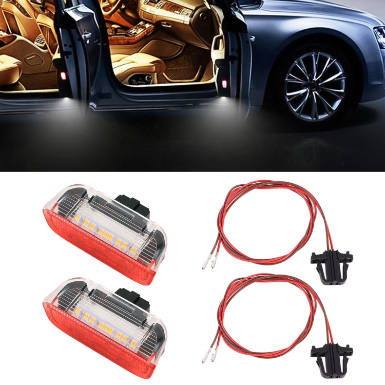 2 PCS Car DC 12V 1.6W Door Lights Lamps 18LEDs SMD-3528 Lamps with Cable for Volkswagen Golf 5 / 6 - Door Lights by PMC TechLife | Online Shopping South Africa | PMC TechLife | Buy Now Pay Later Mobicred